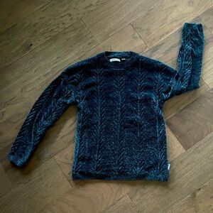 Orvis Blue Crew Chenille Neck Sweater